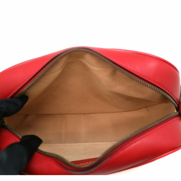 Gucci Marmont GG Shoulder Bag Red Quilting - Picture 8 of 9